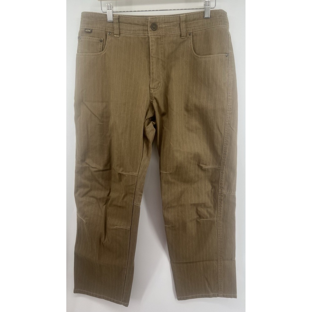 Kuhl Mens Pants Tan Striped Tagged 34/30 Measure 36/30 Great Condition